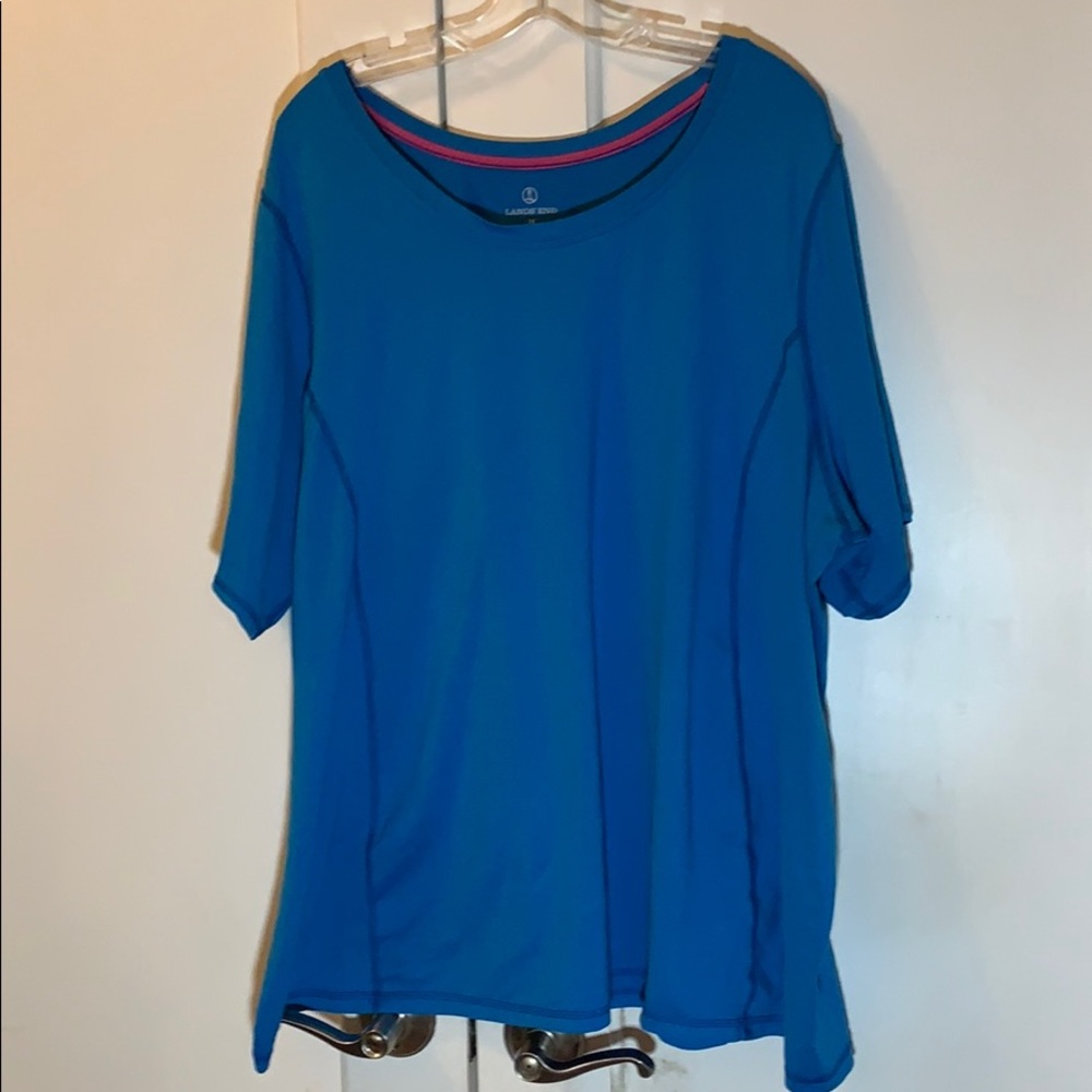 3x Lands’ End activewear blue top short sleeves